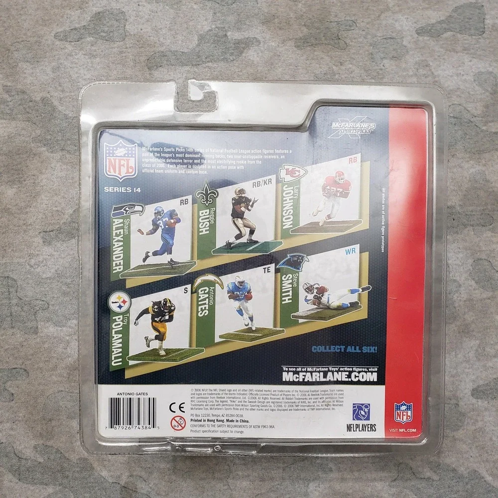 Vintage McFarlane Antonio Gates Action Figure Blue NFL Series 14 Chargers Toy
